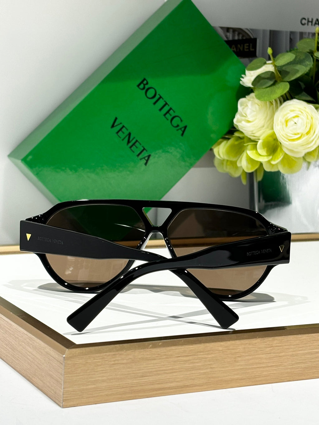 Bottega Veneta BV1318S Black & Green Designer Sunglasses 59-11-145 mm - detail image 8