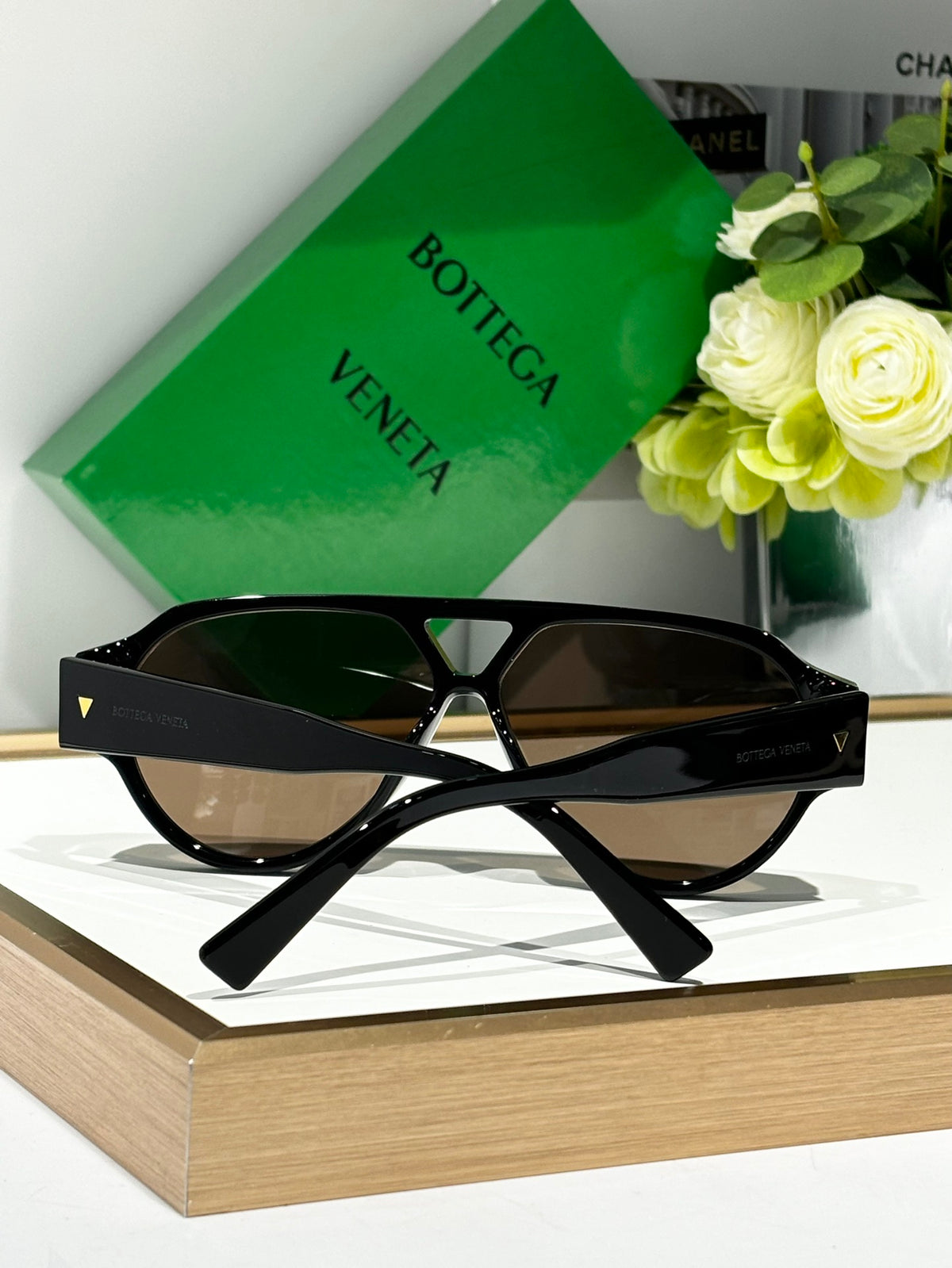 Bottega Veneta BV1318S Black & Green Designer Sunglasses 59-11-145 mm - detail image 8