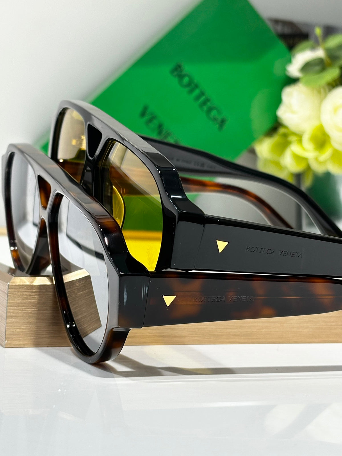 Bottega Veneta BV1318S Black & Green Designer Sunglasses 59-11-145 mm - detail image 7