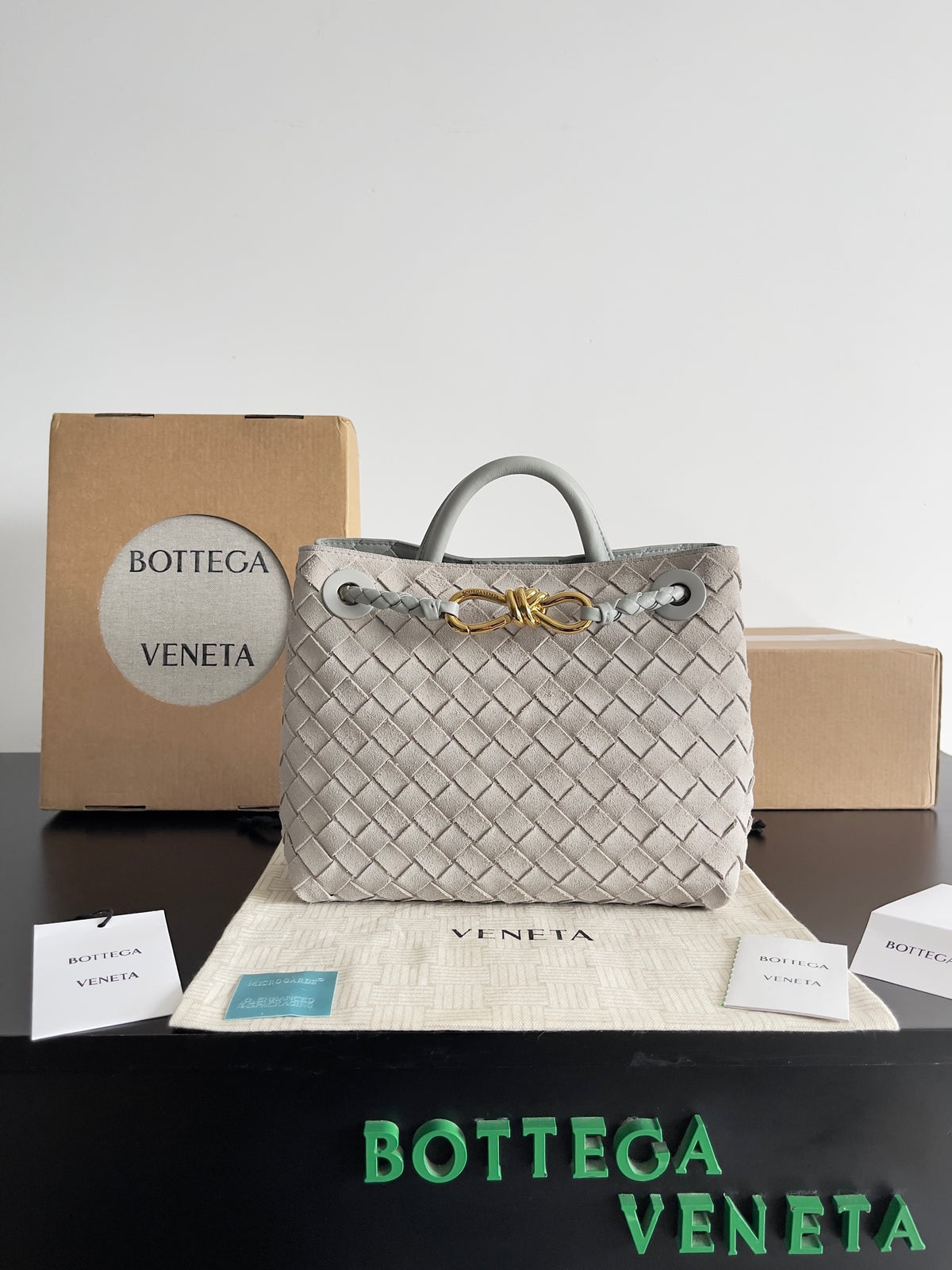 Bottega Veneta Gray Designer Handbag Edition 28