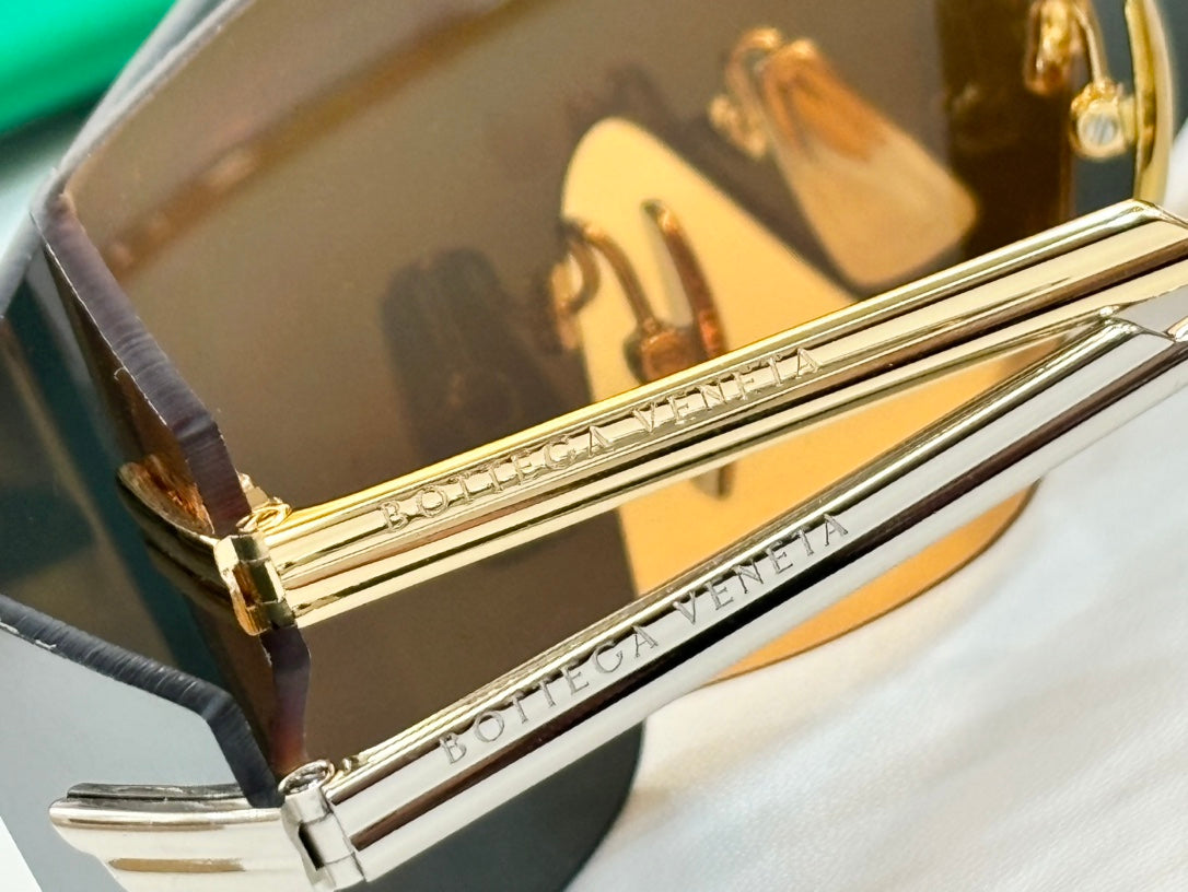 Bottega Veneta BV1299S Green & Gold Designer Sunglasses - detail image 8