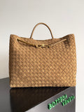 Bottega Veneta 743575 Rose Gold & Brown Designer Handbag