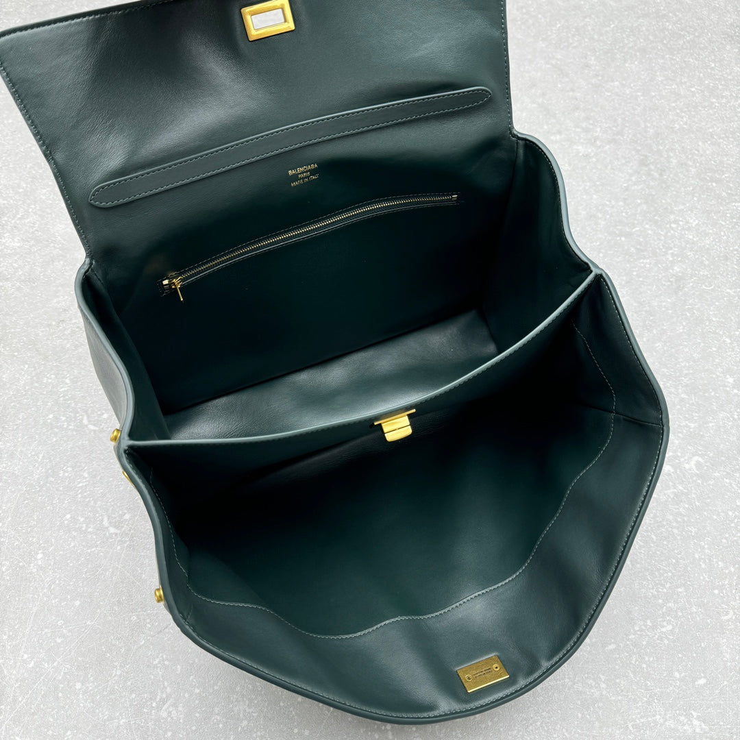 Balenciaga 92866MEDIUM Green & Black Designer Handbag - detail image 7