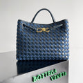 Bottega Veneta 743572 Black & Blue Designer Wallet