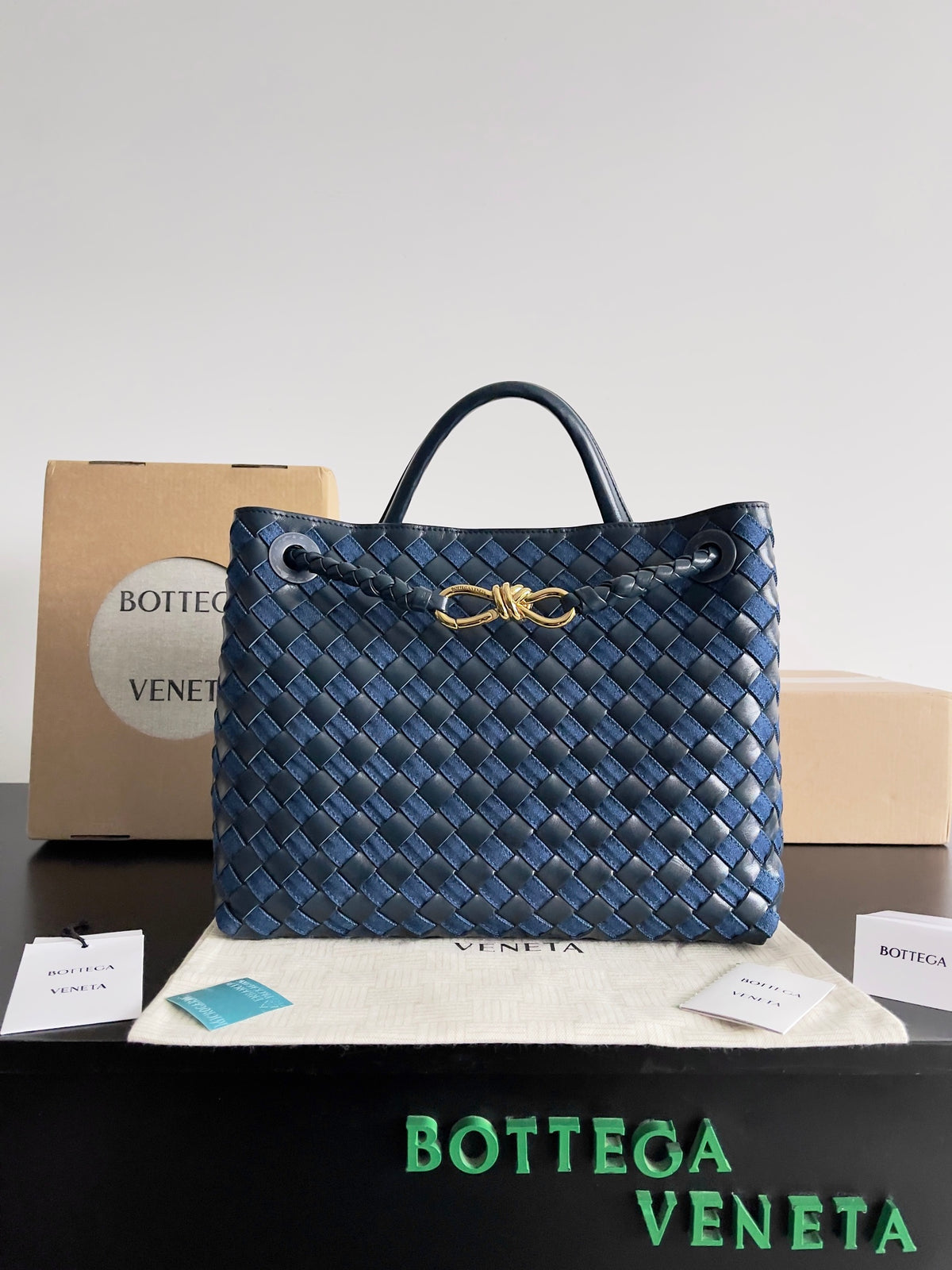 Bottega Veneta Black & Blue Designer Wallet Edition 2