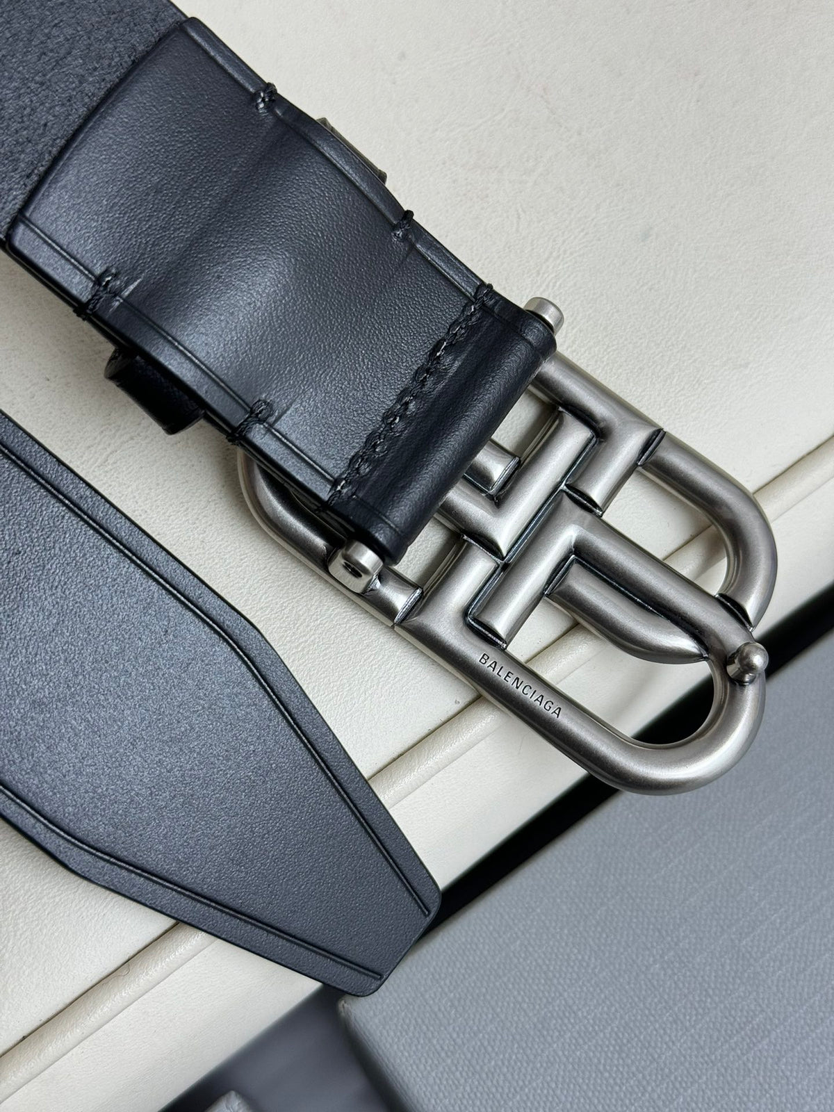 Balenciaga 5703701CH0B1000 Black & Silver Designer Belt - detail image 6