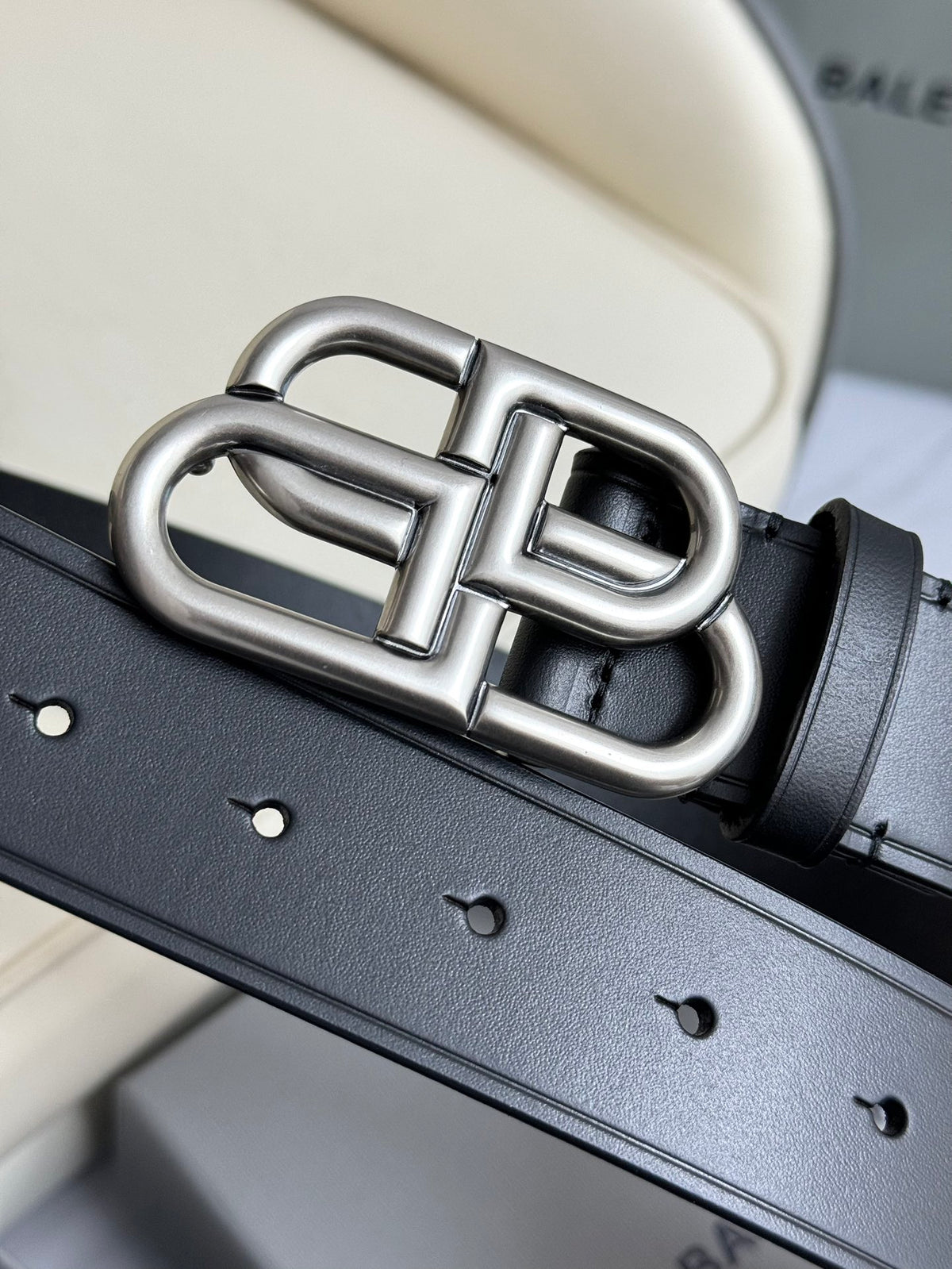 Balenciaga 5703701CH0B1000 Black & Silver Designer Belt - detail image 5
