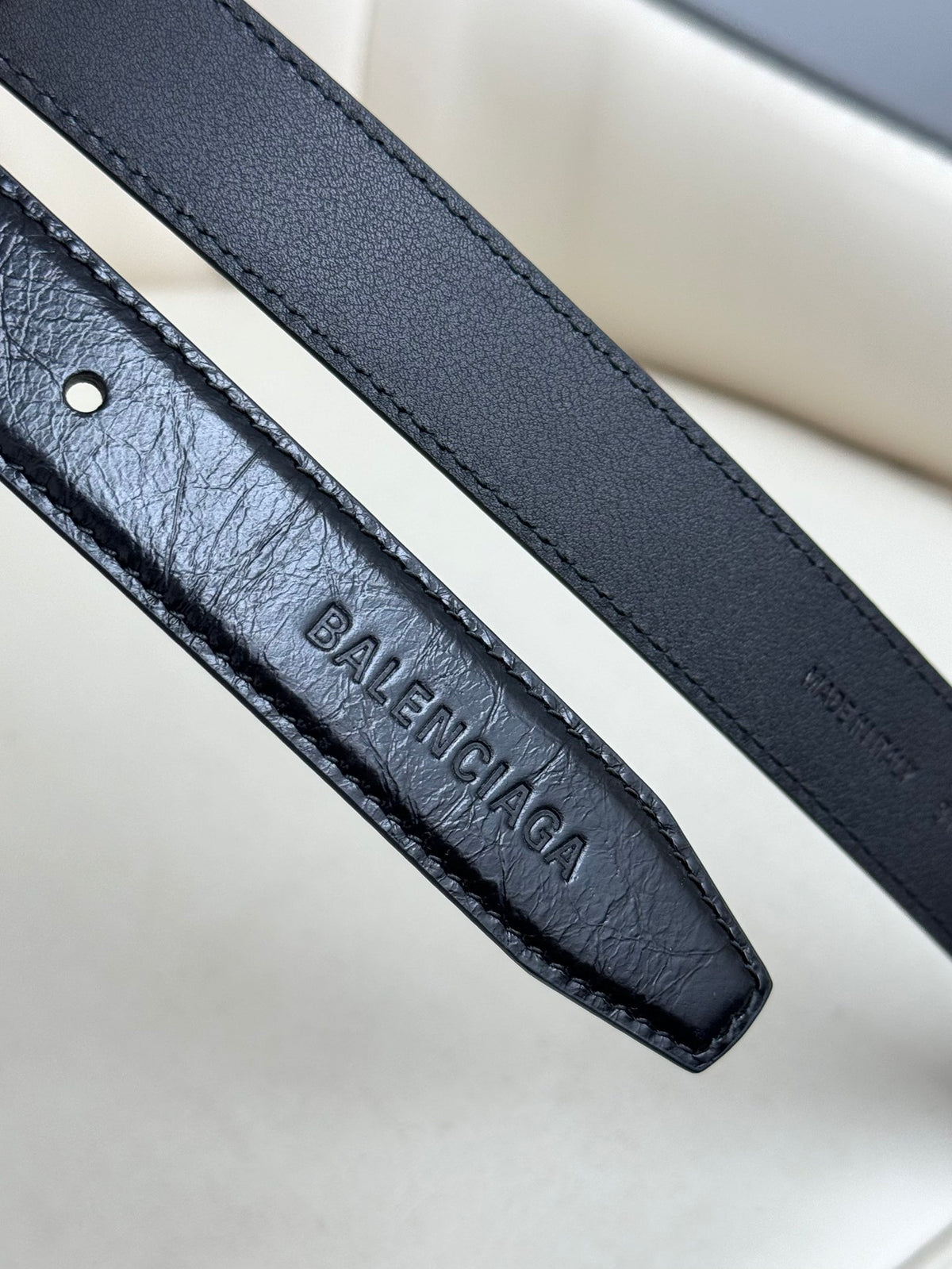 Balenciaga 8066192ABC81000 Black & Silver Designer Belt - detail image 8