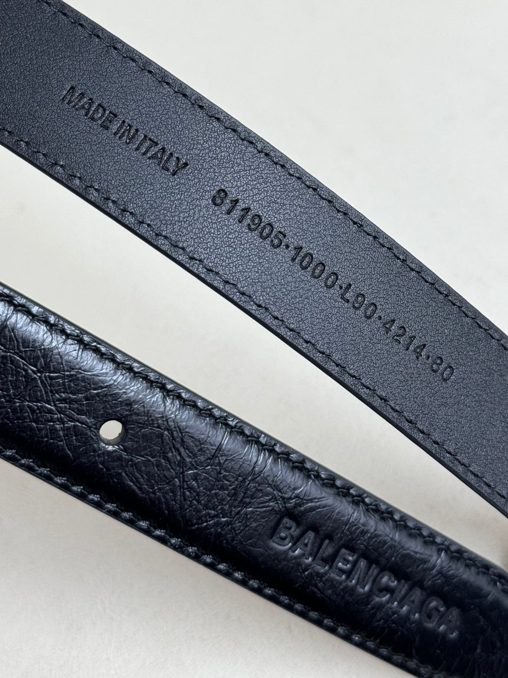 Balenciaga 8066192ABC81000 Black & Silver Designer Belt - detail image 7