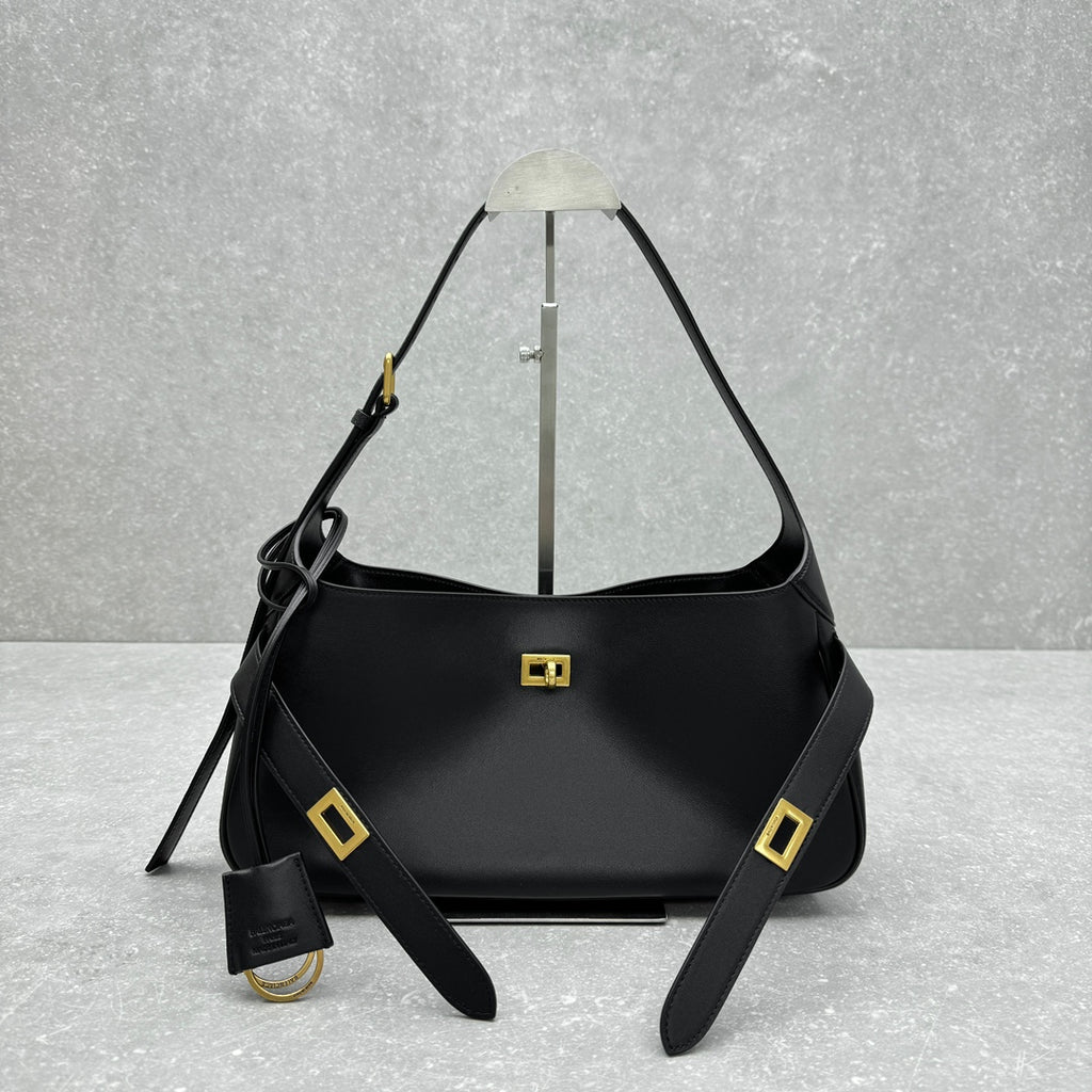 Balenciaga 92876 Black & Gold Hobo Bag - detail image 3