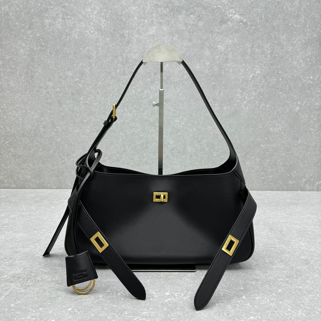 Balenciaga 92876 Black & Gold Hobo Bag - detail image 3