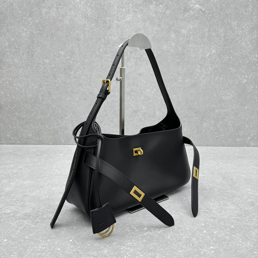 Balenciaga 92876 Black & Gold Hobo Bag - detail image 2