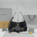 Balenciaga 92876 Black & Gold Hobo Bag