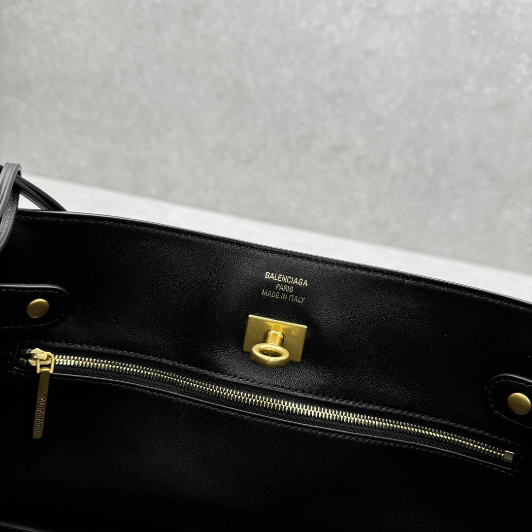 Balenciaga 92876 Black & Gold Hobo Bag - detail image 8