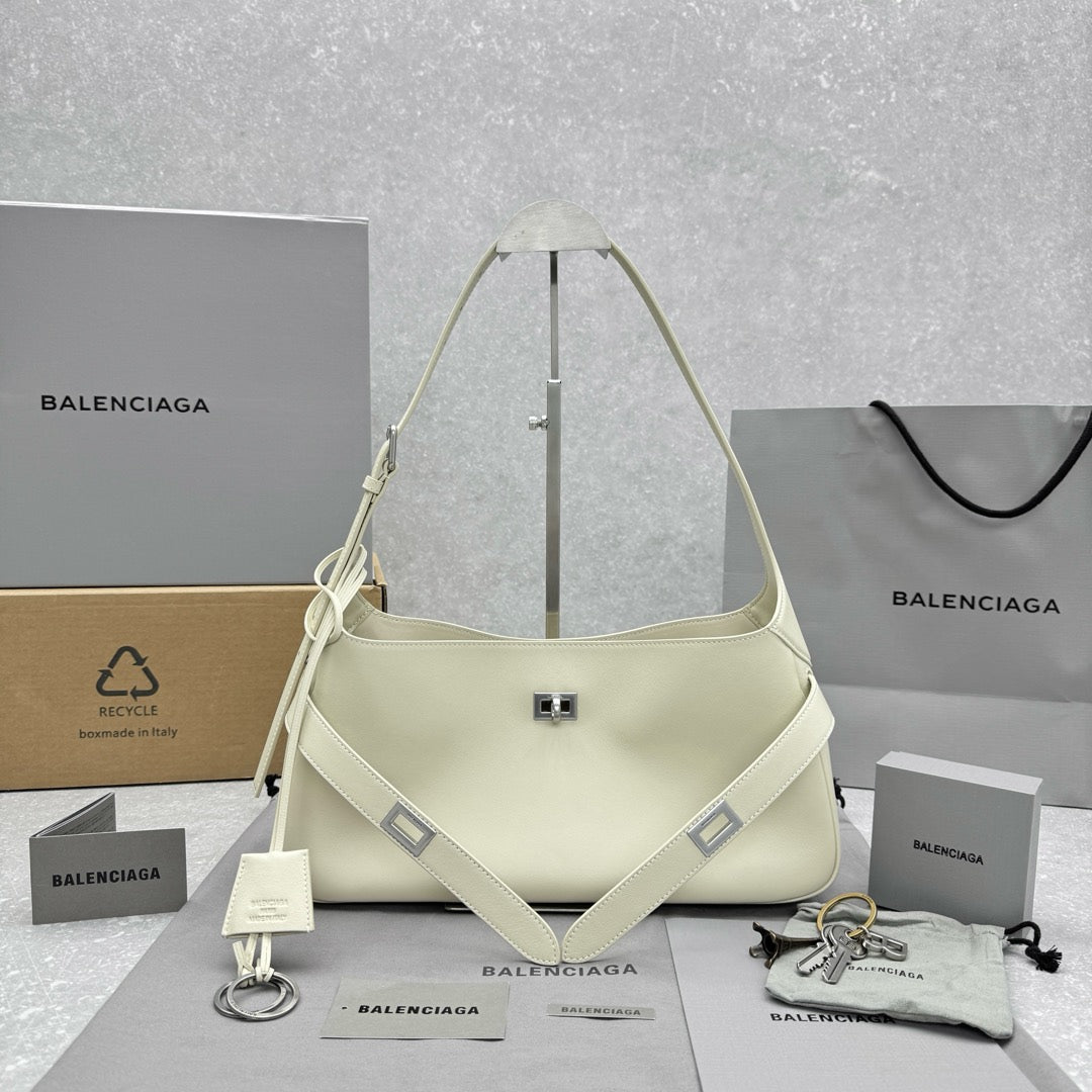 Balenciaga 92876SMALL Silver & Black Designer Handbag