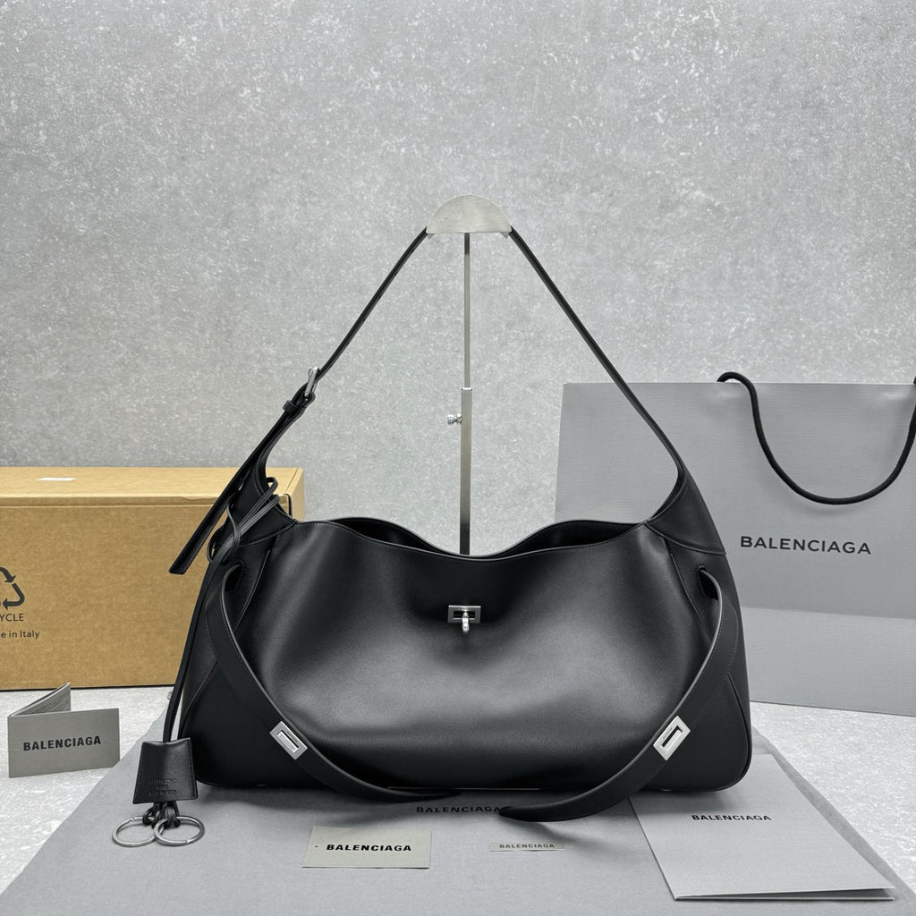 Balenciaga 92876SMALL Black & Silver Designer Handbag