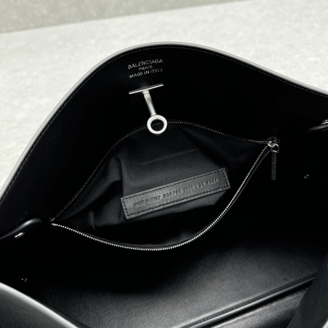 Balenciaga 92876SMALL Black & Silver Designer Handbag - detail image 8