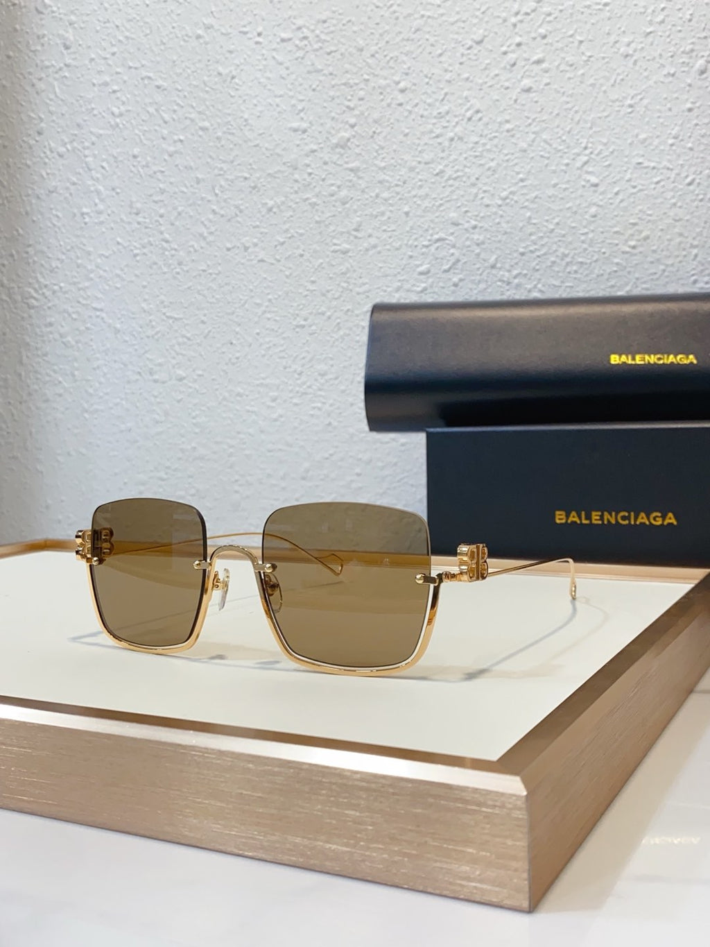 Balenciaga BB0122S Rose Gold Designer Sunglasses - detail image 3