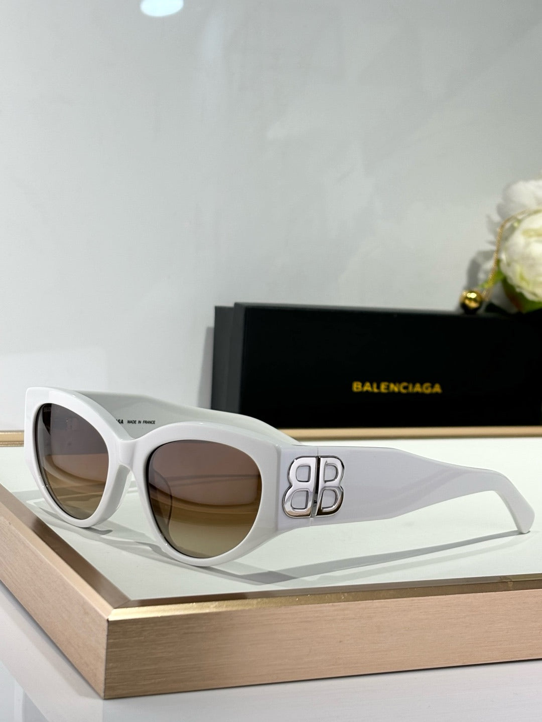 Balenciaga BB0324SK Black & Rose Gold Designer Sunglasses 55-19-135 Edition 2 - detail image 4