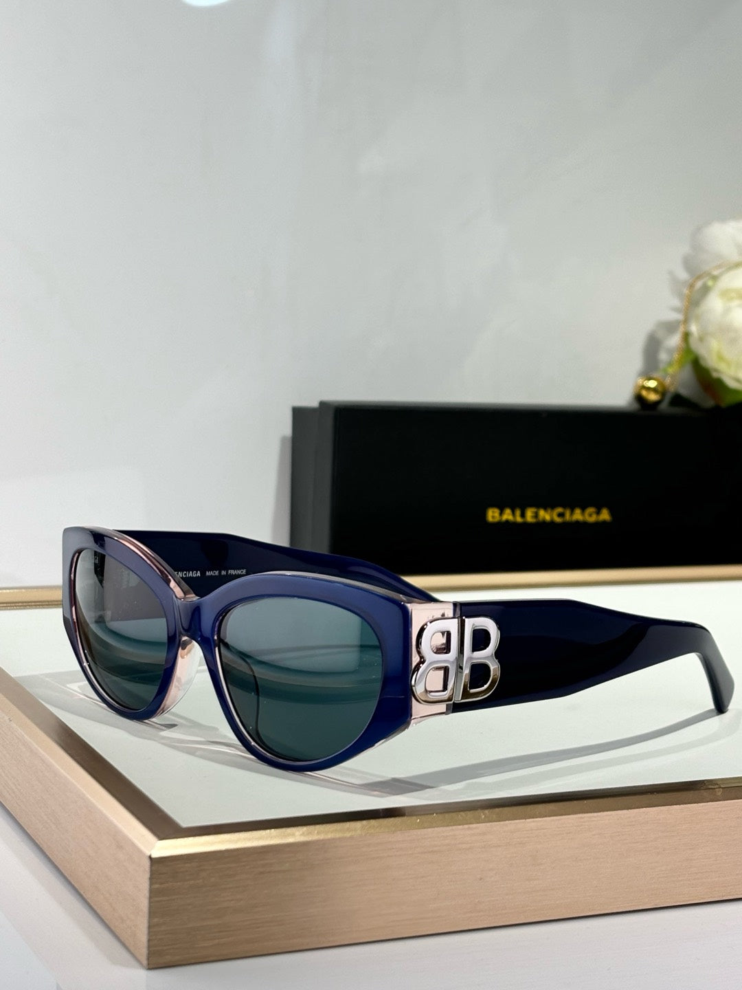 Balenciaga BB0324SK Black & Rose Gold Designer Sunglasses 55-19-135 Edition 2 - detail image 3