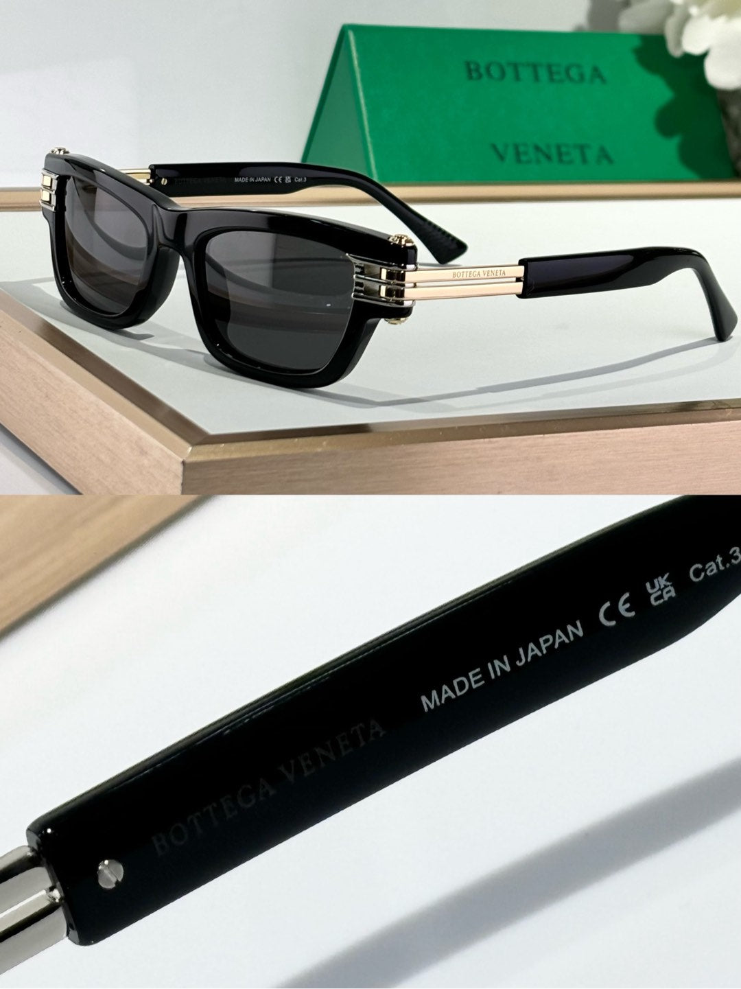 Bottega Veneta BV1308S Green Designer Sunglasses 50-19-145 mm - detail image 6