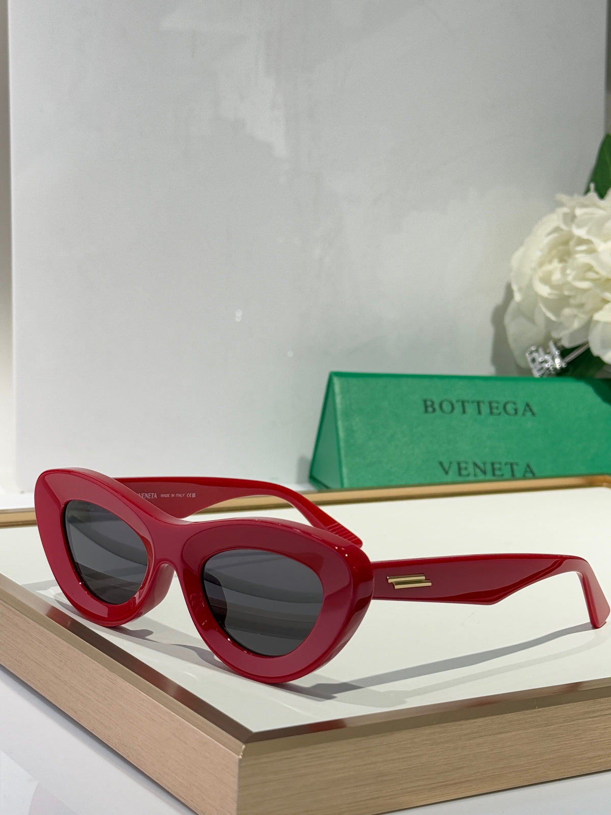 Bottega Veneta BV1325S Green & Rose Gold Designer Sunglasses 51-22-140 mm - detail image 4
