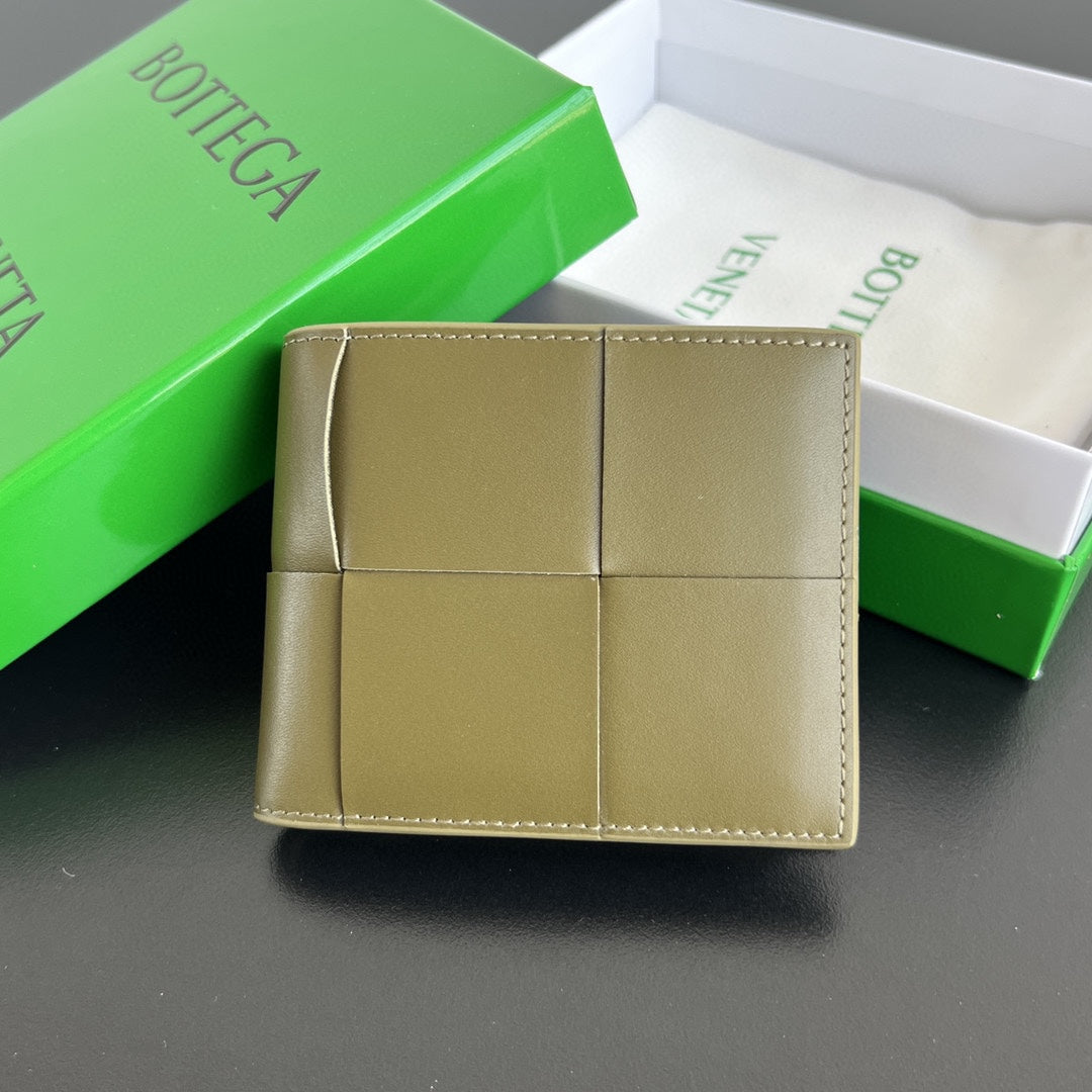 Bottega Veneta Olive Green & Green Designer Wallet