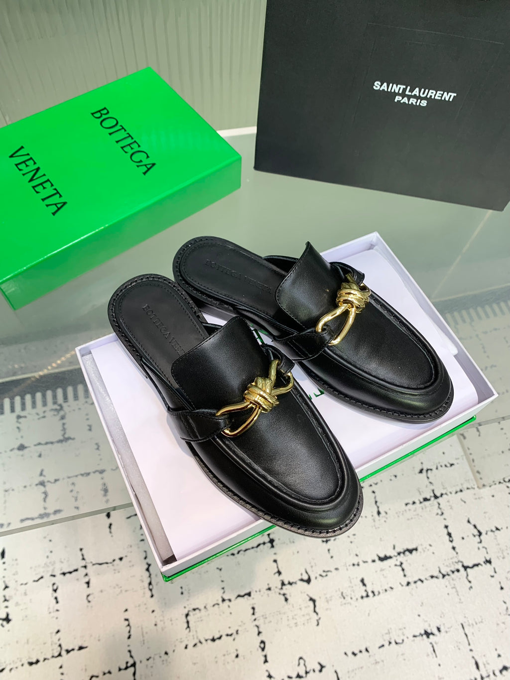 Bottega Veneta Black & Green Designer Shoes EU 35-42 Edition 29 - detail image 2