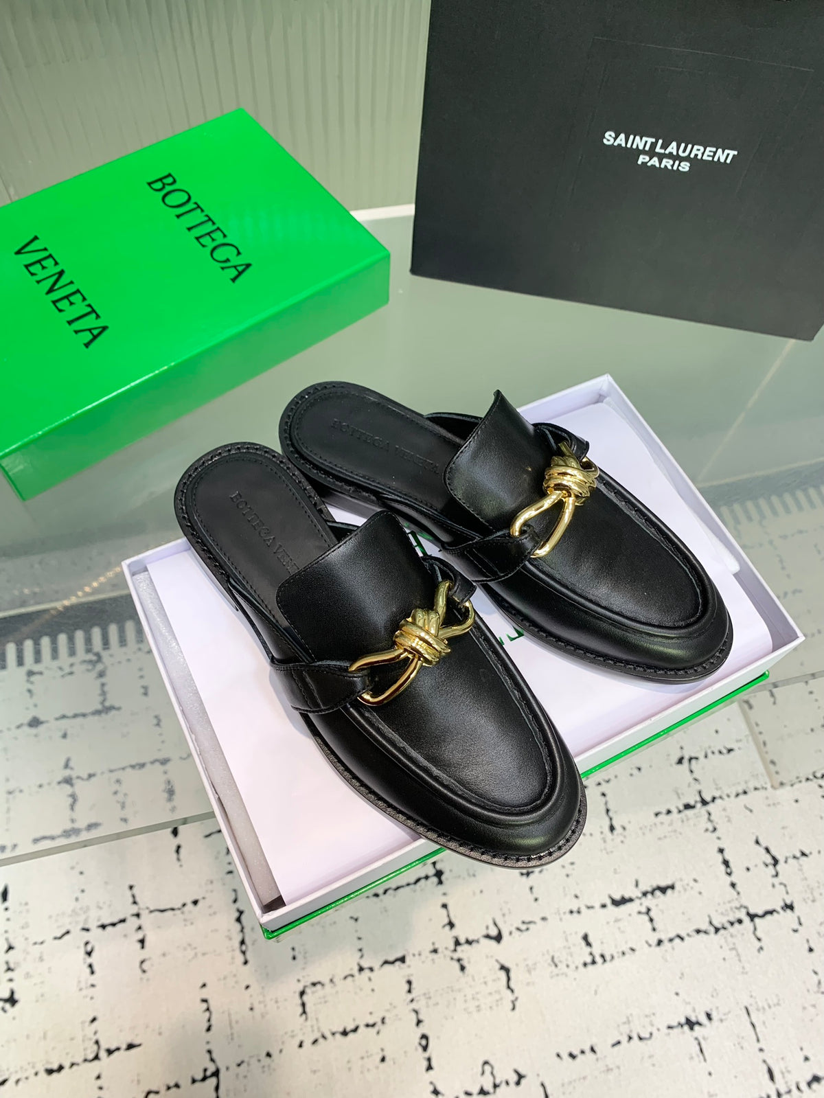 Bottega Veneta Black & Green Designer Shoes EU 35-42 Edition 29 - detail image 2