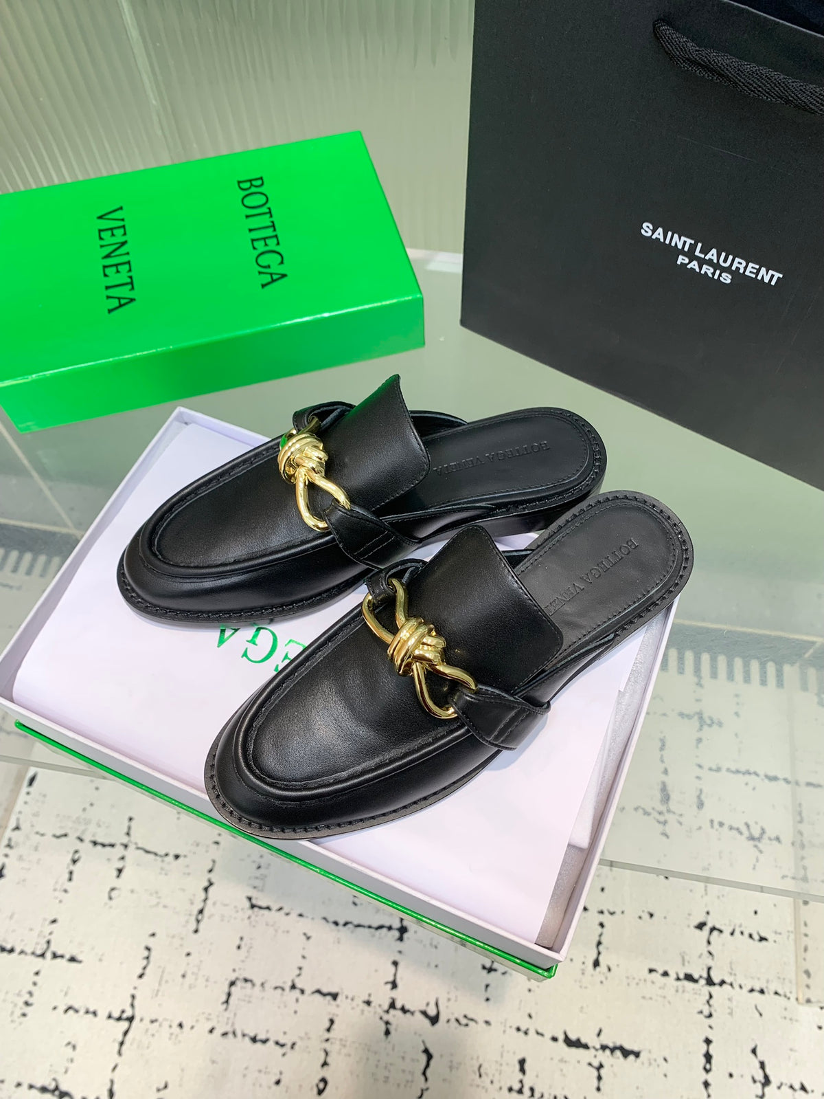 Bottega Veneta Black & Green Designer Shoes EU 35-42 Edition 29 - detail image 3