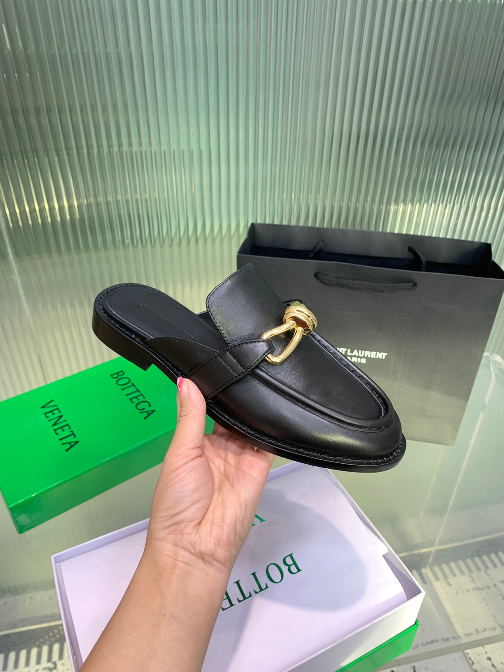 Bottega Veneta Black & Green Designer Shoes EU 35-42 Edition 29 - detail image 5