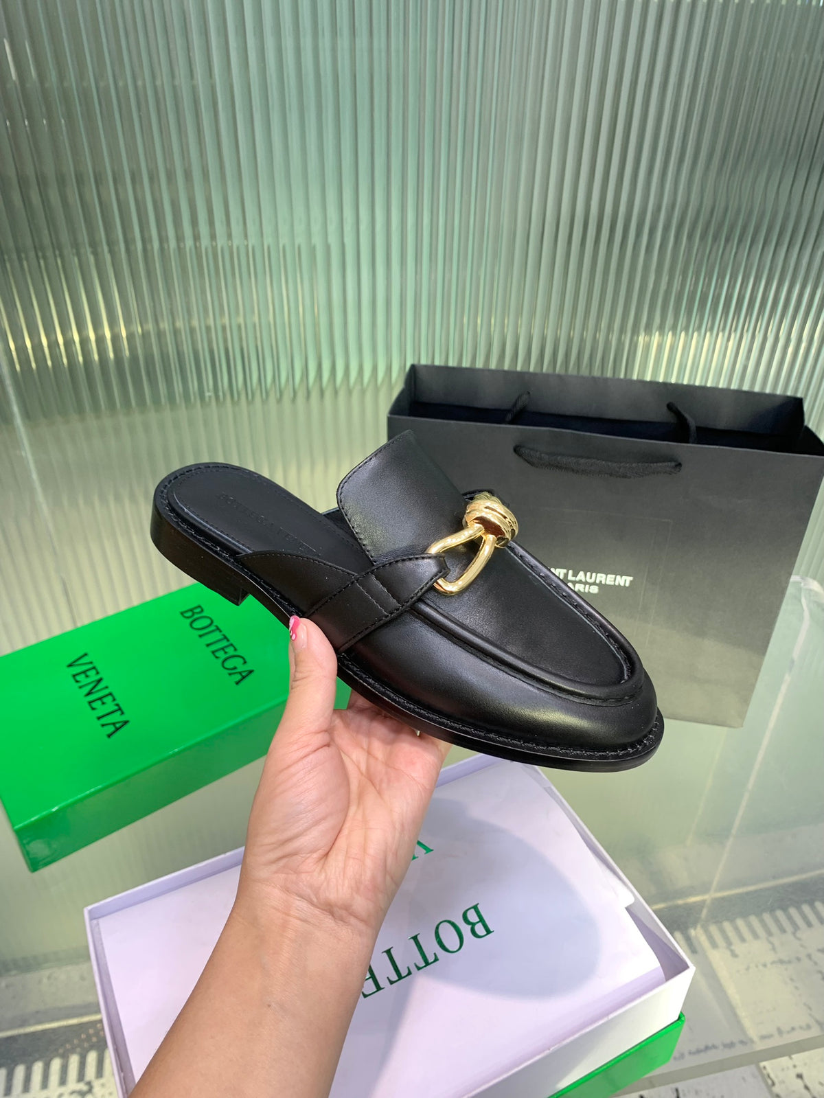 Bottega Veneta Black & Green Designer Shoes EU 35-42 Edition 29 - detail image 5