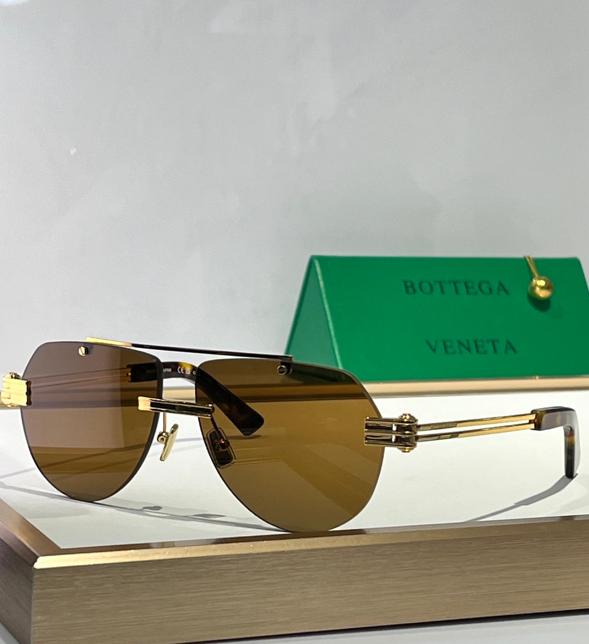 Bottega Veneta BV1342S Green Designer Sunglasses 50-13-145 mm Edition 2 - detail image 3