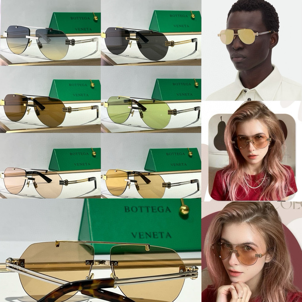 Bottega Veneta BV1342S Green Designer Sunglasses 50-13-145 mm Edition 2 - detail image 9