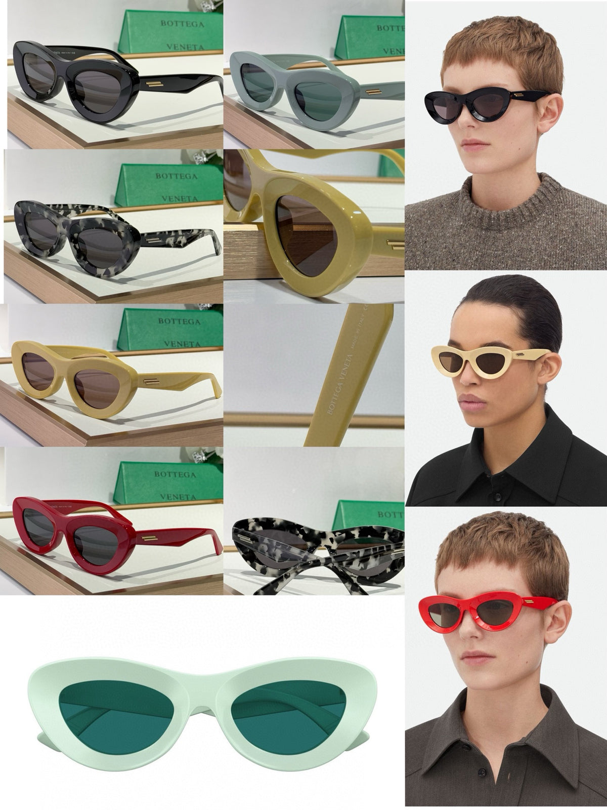 Bottega Veneta BV1325S Green & Rose Gold Designer Sunglasses 51-22-140 mm - detail image 9