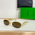 Bottega Veneta BV1386S Green & Rose Gold Designer Sunglasses