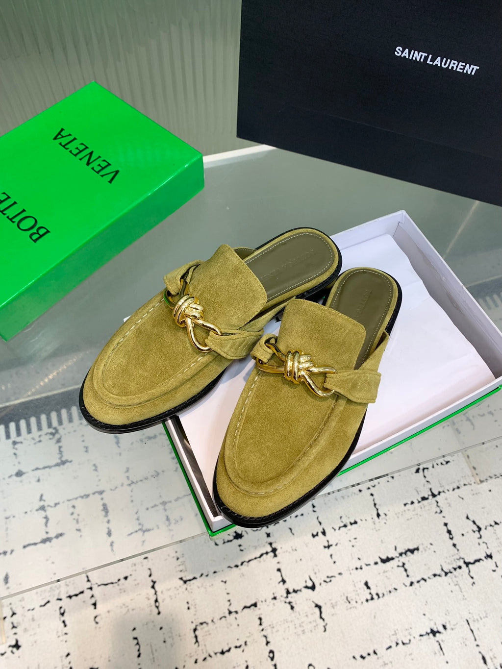 Bottega Veneta Black & Olive Green Designer Shoes EU 35-42 Edition 2 - detail image 3