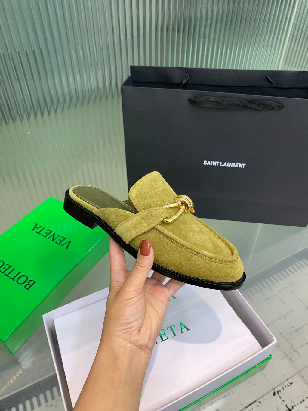Bottega Veneta Black & Olive Green Designer Shoes EU 35-42 Edition 2 - detail image 5