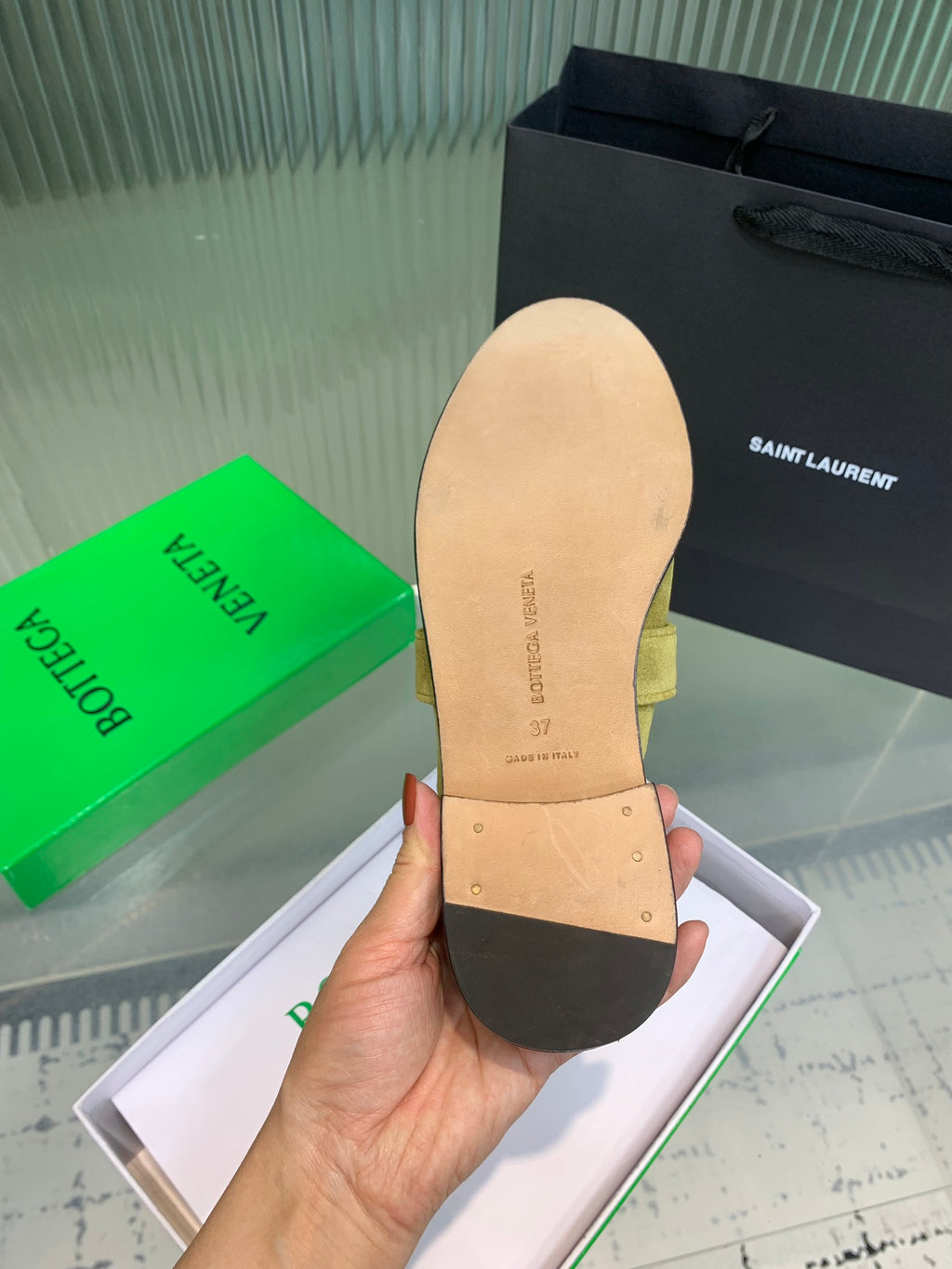Bottega Veneta Black & Olive Green Designer Shoes EU 35-42 Edition 2 - detail image 9