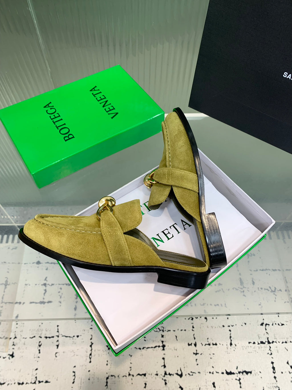 Bottega Veneta Black & Olive Green Designer Shoes EU 35-42 Edition 2 - detail image 4