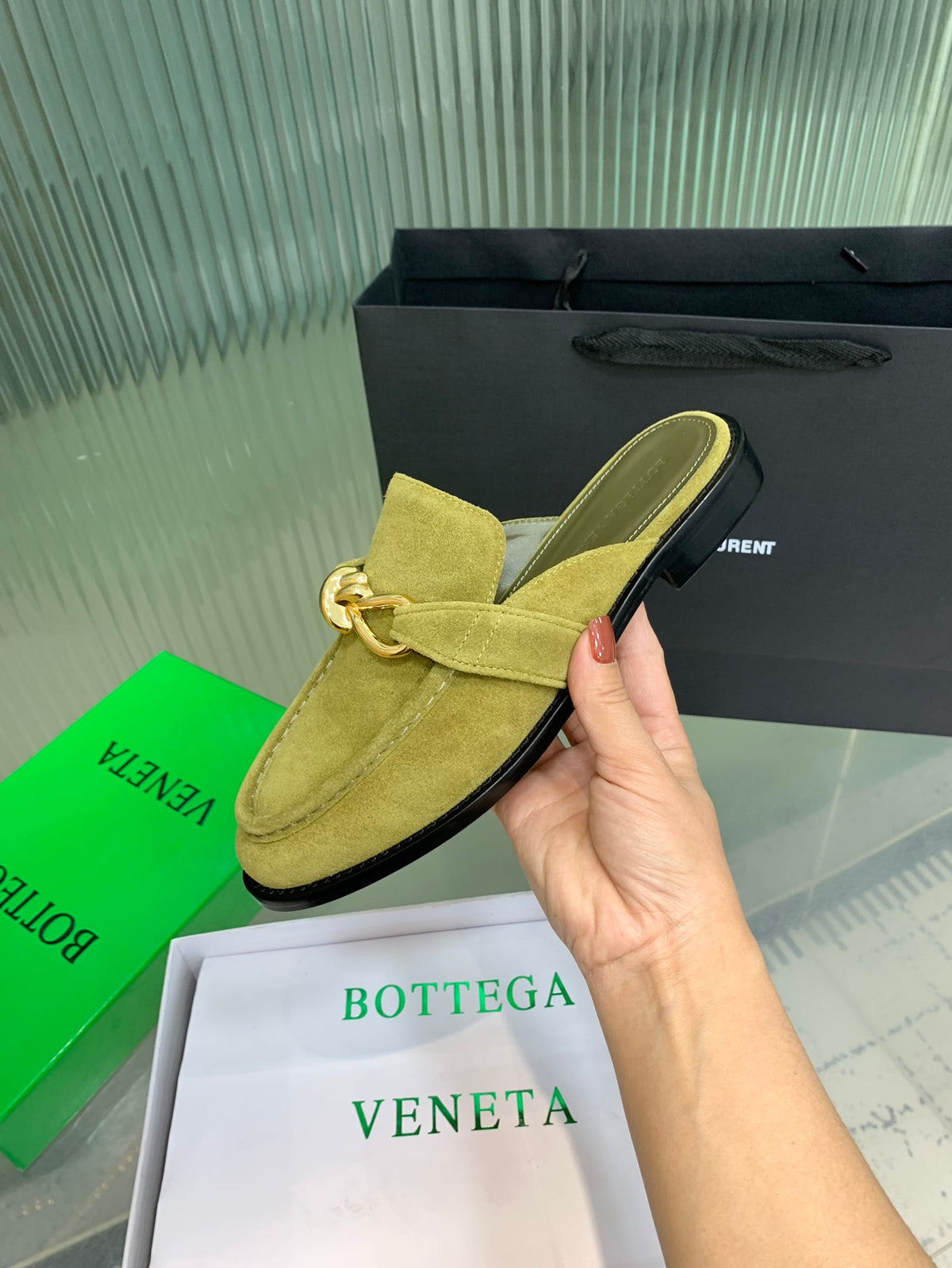 Bottega Veneta Black & Olive Green Designer Shoes EU 35-42 Edition 2 - detail image 6