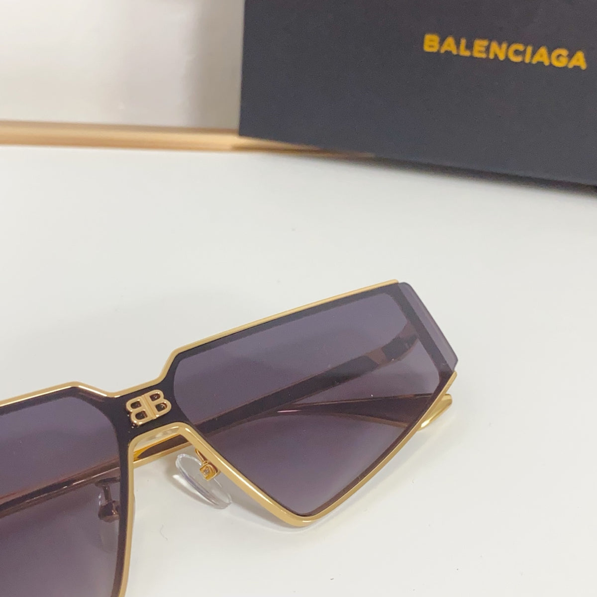 Balenciaga BB0192S Black & Rose Gold Designer Sunglasses - detail image 7