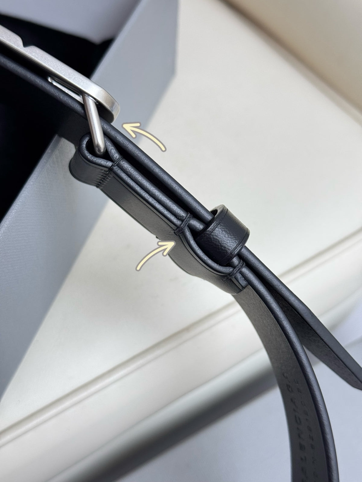 Balenciaga 6741711CH0B1000 Black & Silver Designer Belt - detail image 7