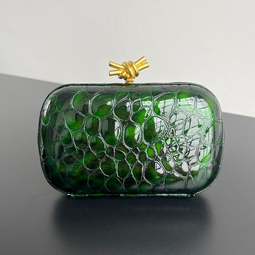 Bottega Veneta 20X12X5 Black & Green Designer Handbag