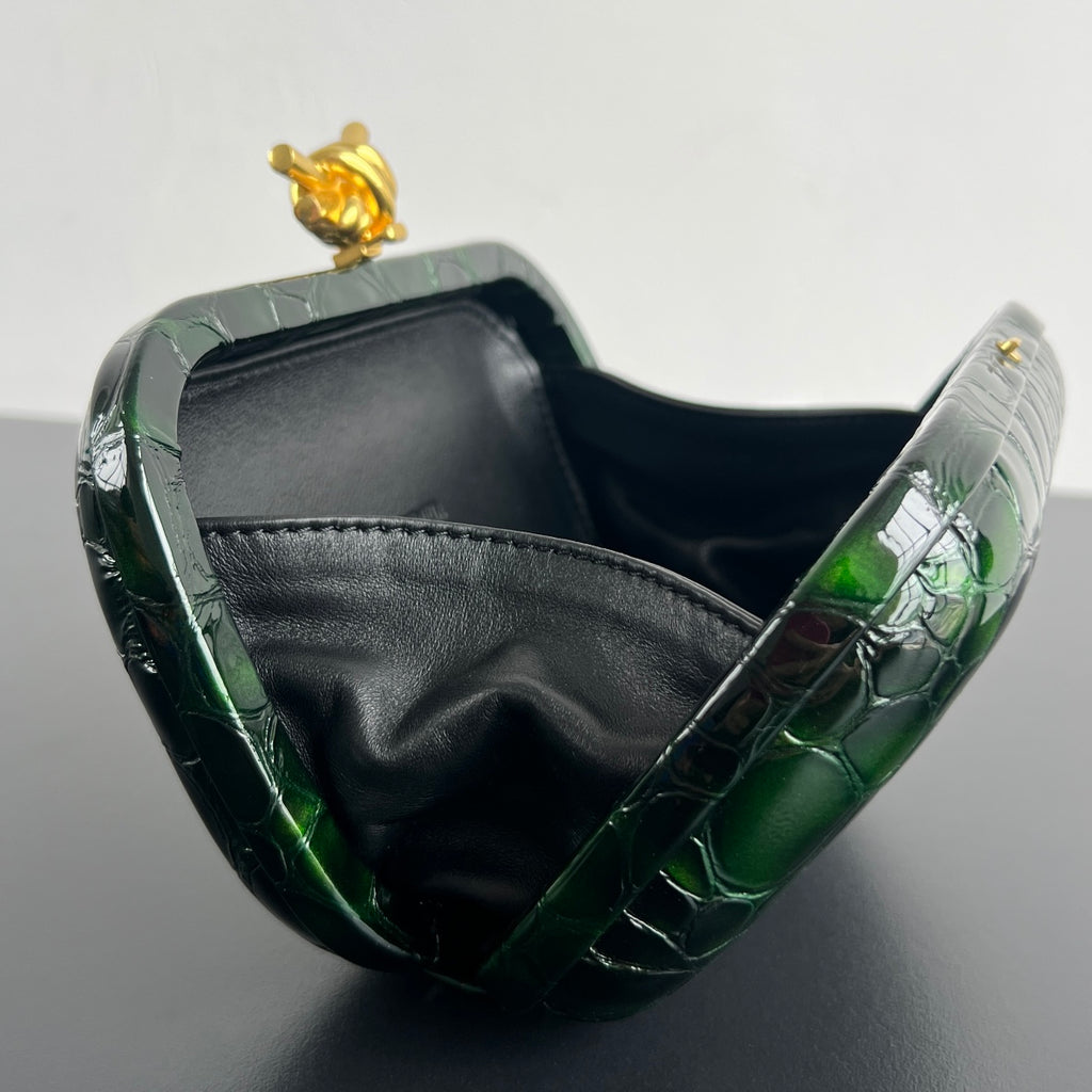 Bottega Veneta 20X12X5 Black & Green Designer Handbag - detail image 8