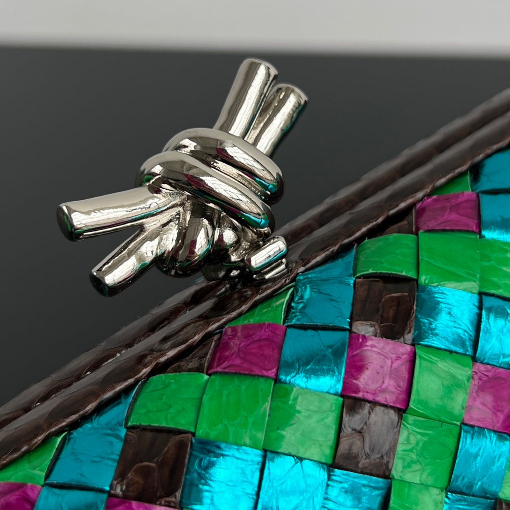 Bottega Veneta 20X12X5 Black & Green Designer Handbag Edition 2 - detail image 5