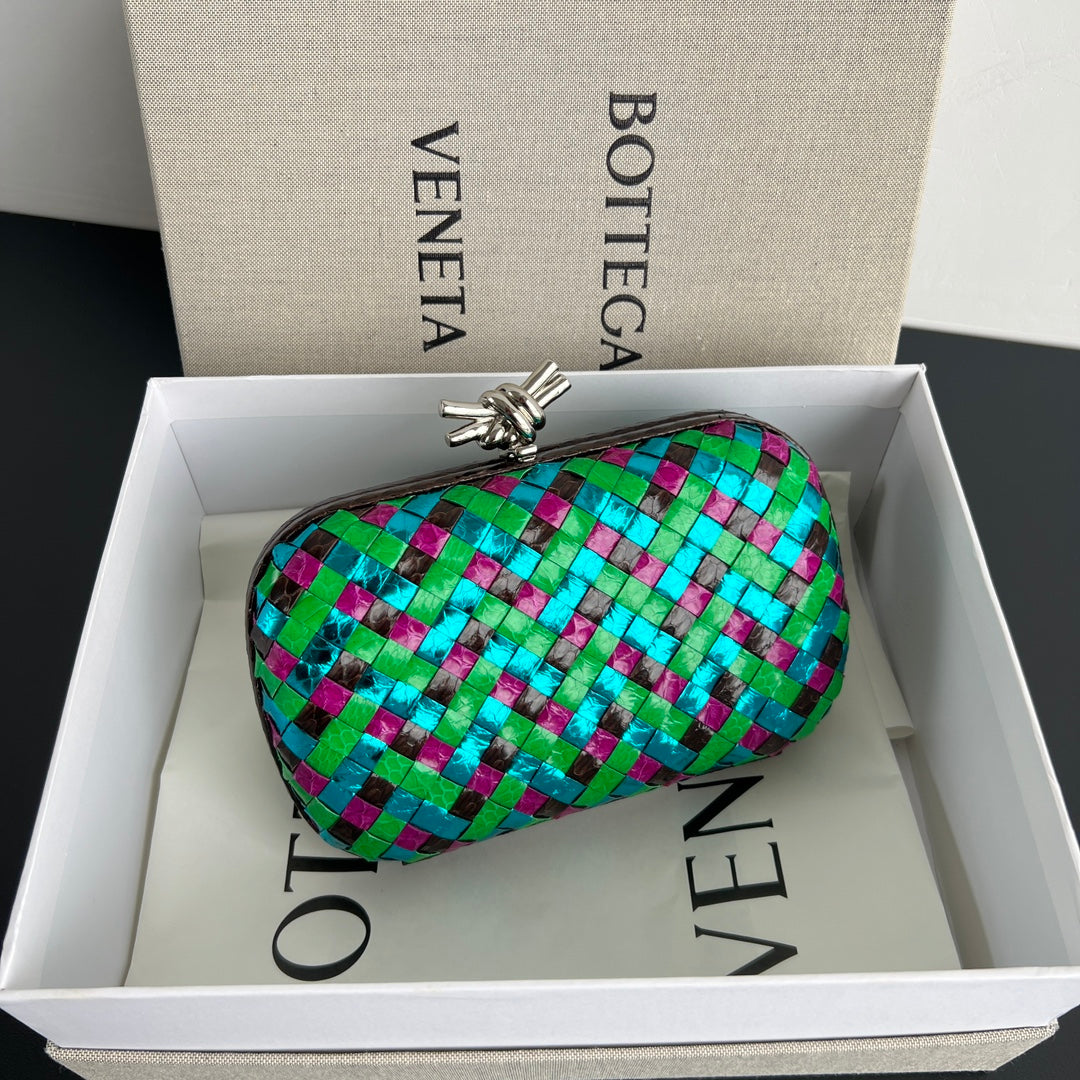 Bottega Veneta Green & Teal Designer Handbag