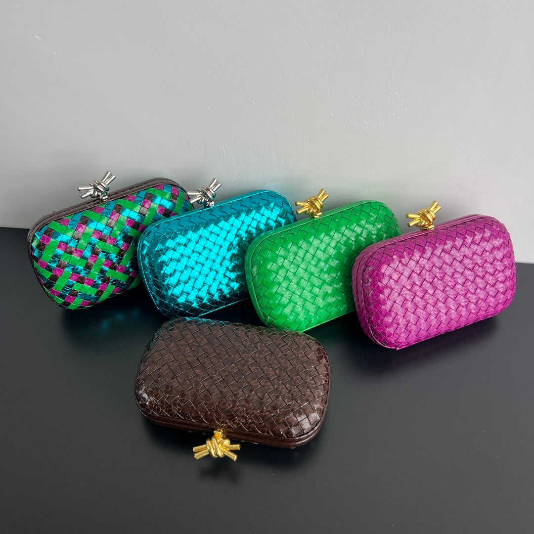 Bottega Veneta Black & Teal Designer Handbag
