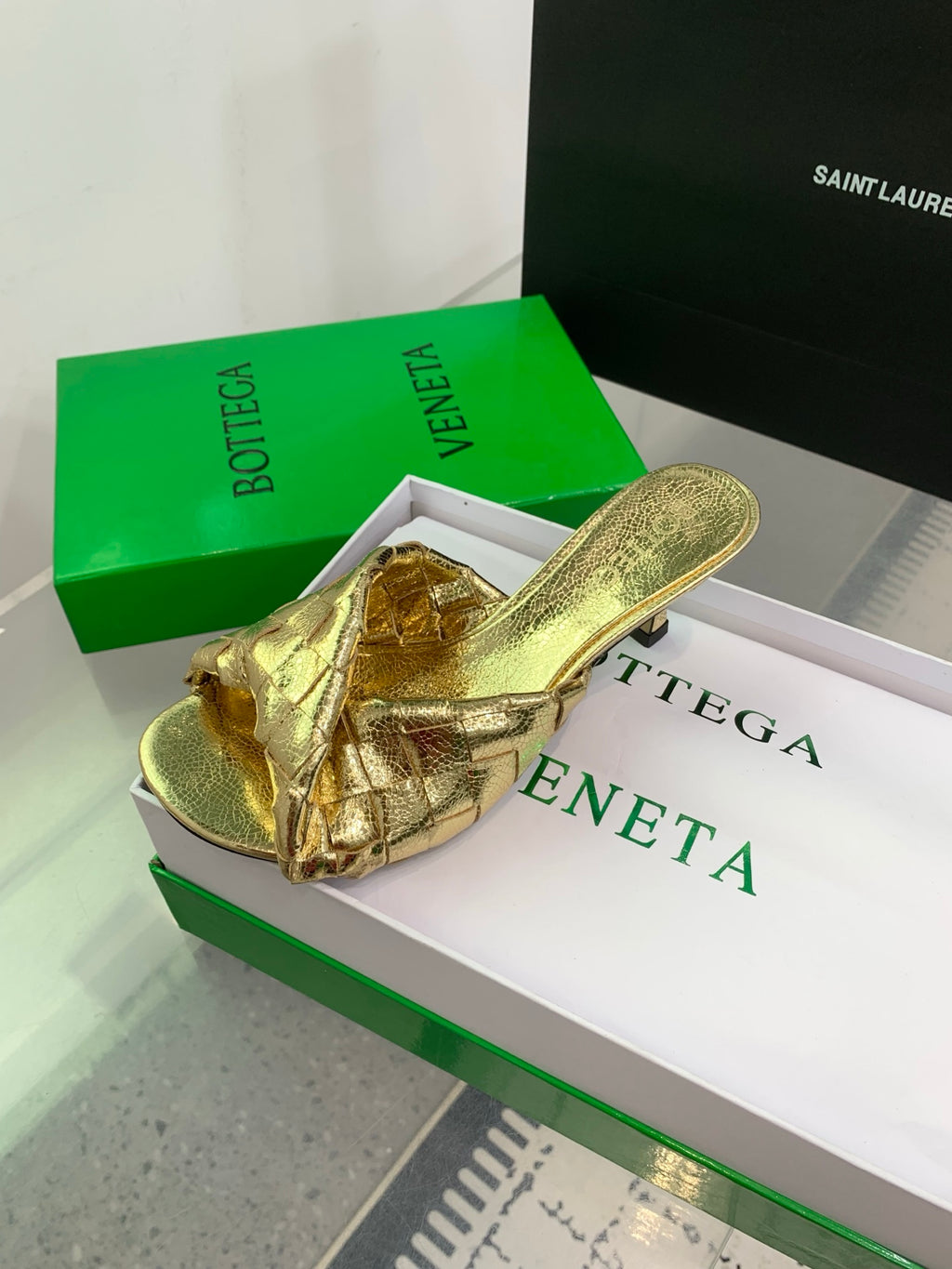 Bottega Veneta Black & Gold Designer Shoes EU 35-43 - detail image 6