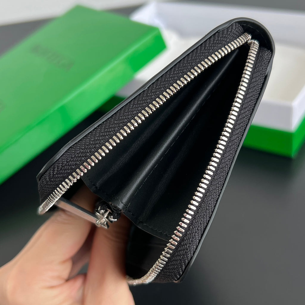 Bottega Veneta 19X10X2 Black & Green Designer Wallet - detail image 7